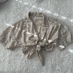 Floral Tie-Front Blouse